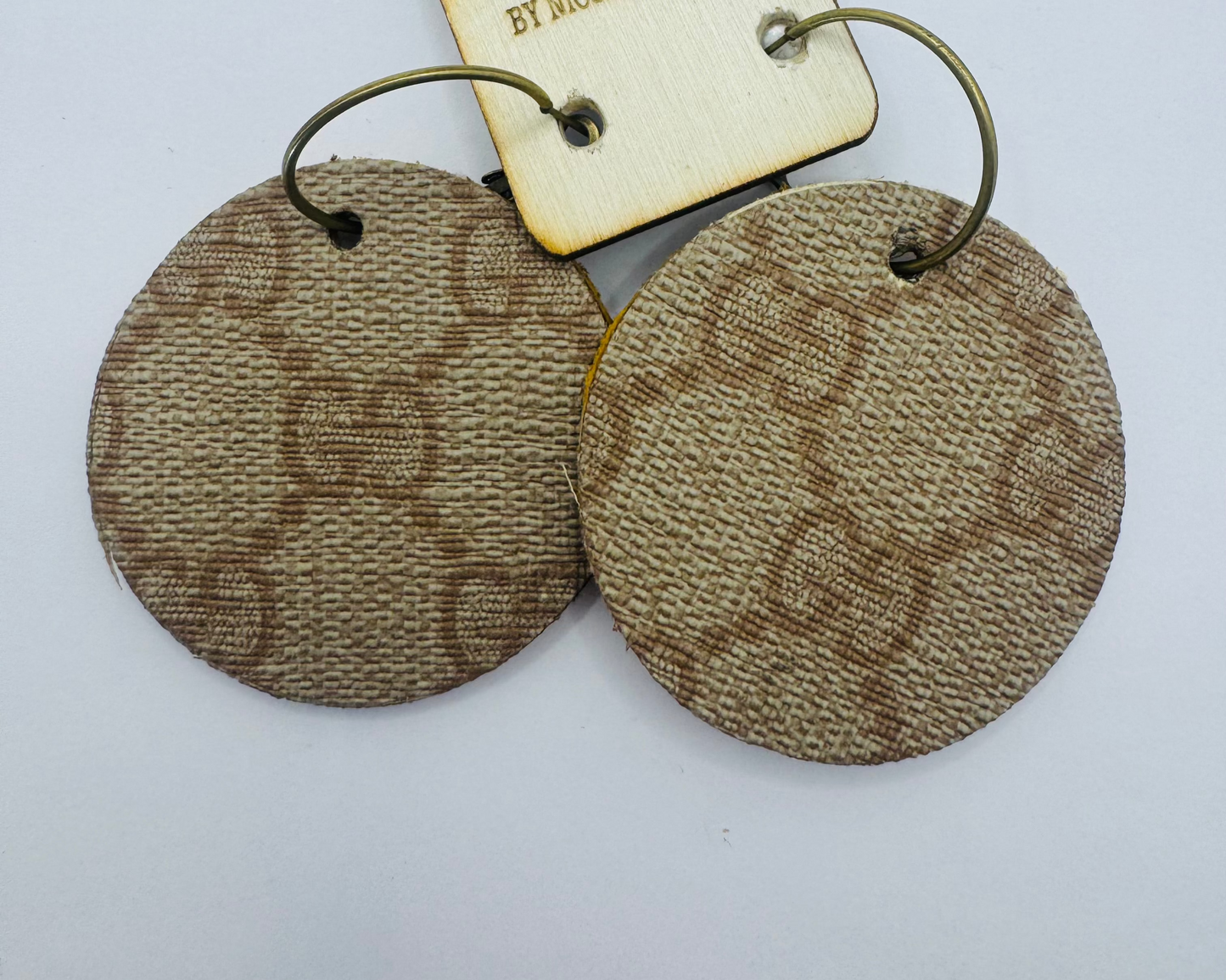 Pink Round Designer Earrings by Jagged Leather