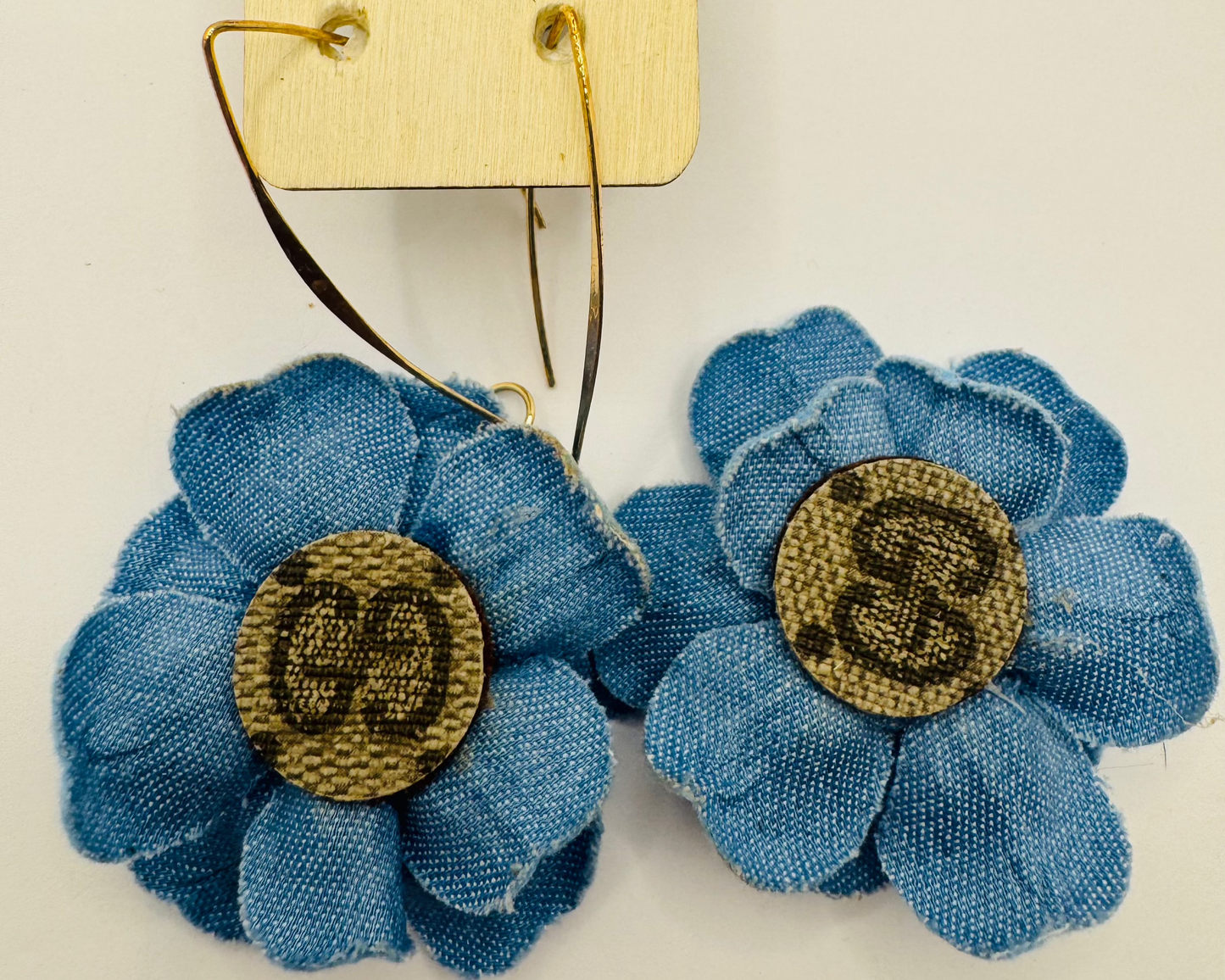 Blue Jean Betty Designer Earrings by Jagged Leather