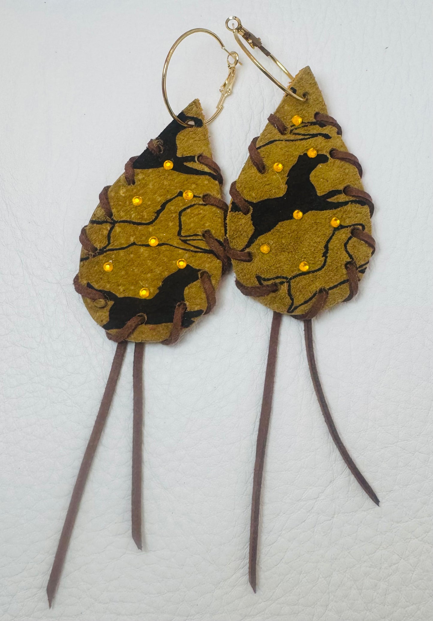 Brown Beautitul Horse Earrings by Jagged Leather - view 2