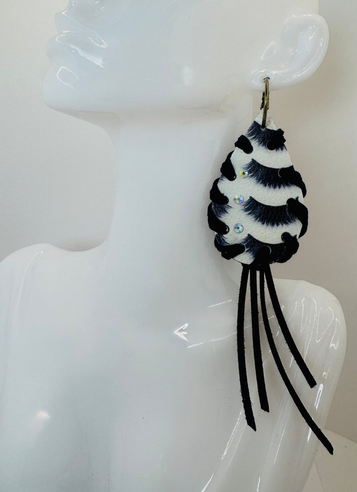 Unique Earrings: Lash with Tassels - Jagged Leather