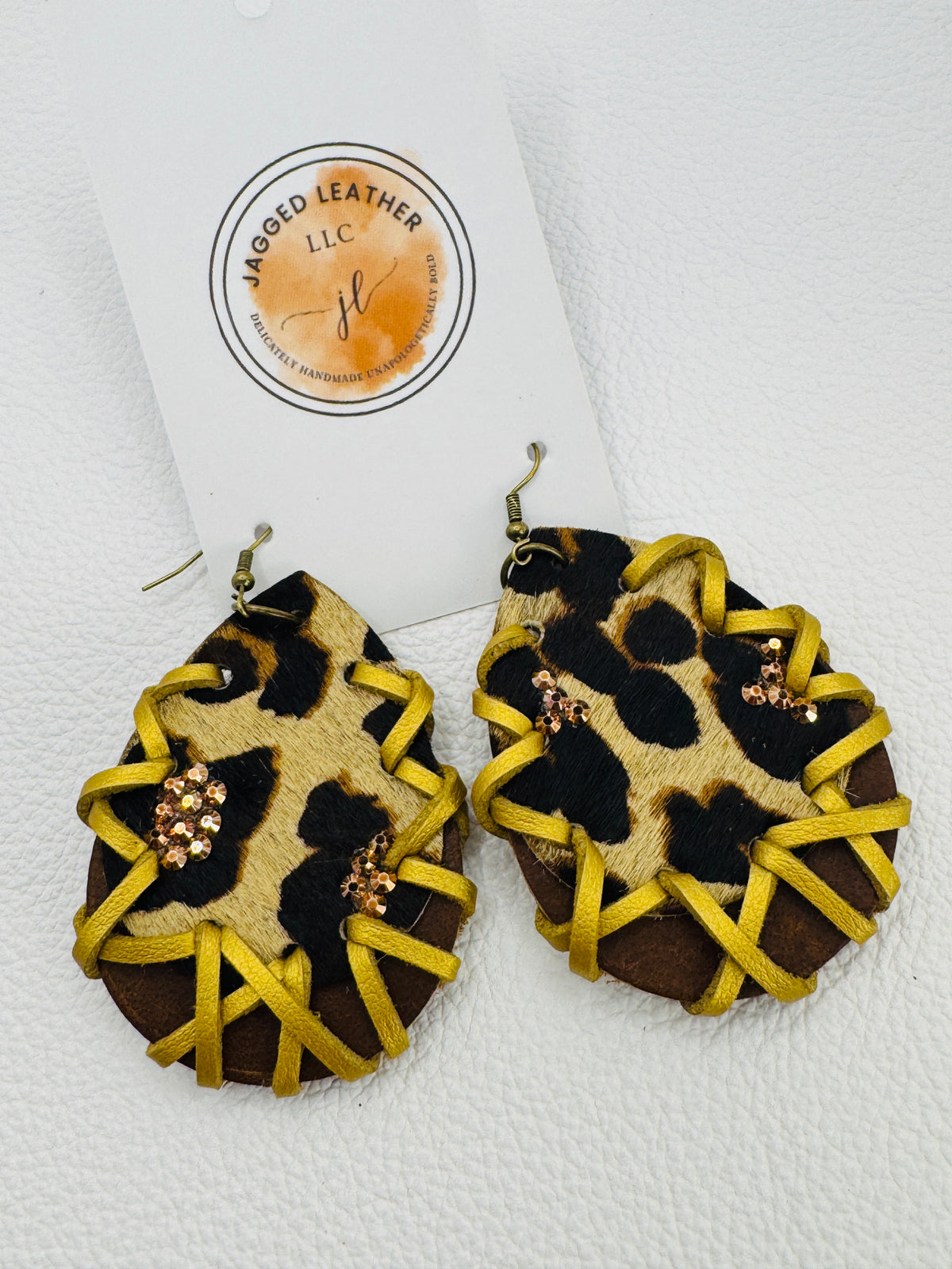 Golden Criss Cross Leopard Earring