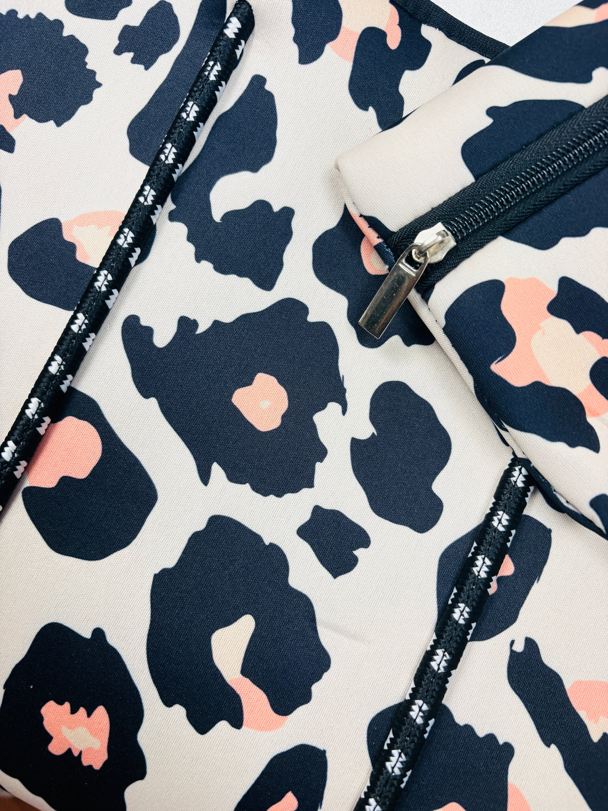 Cream Leopard Print Neoprene Tote Bag
