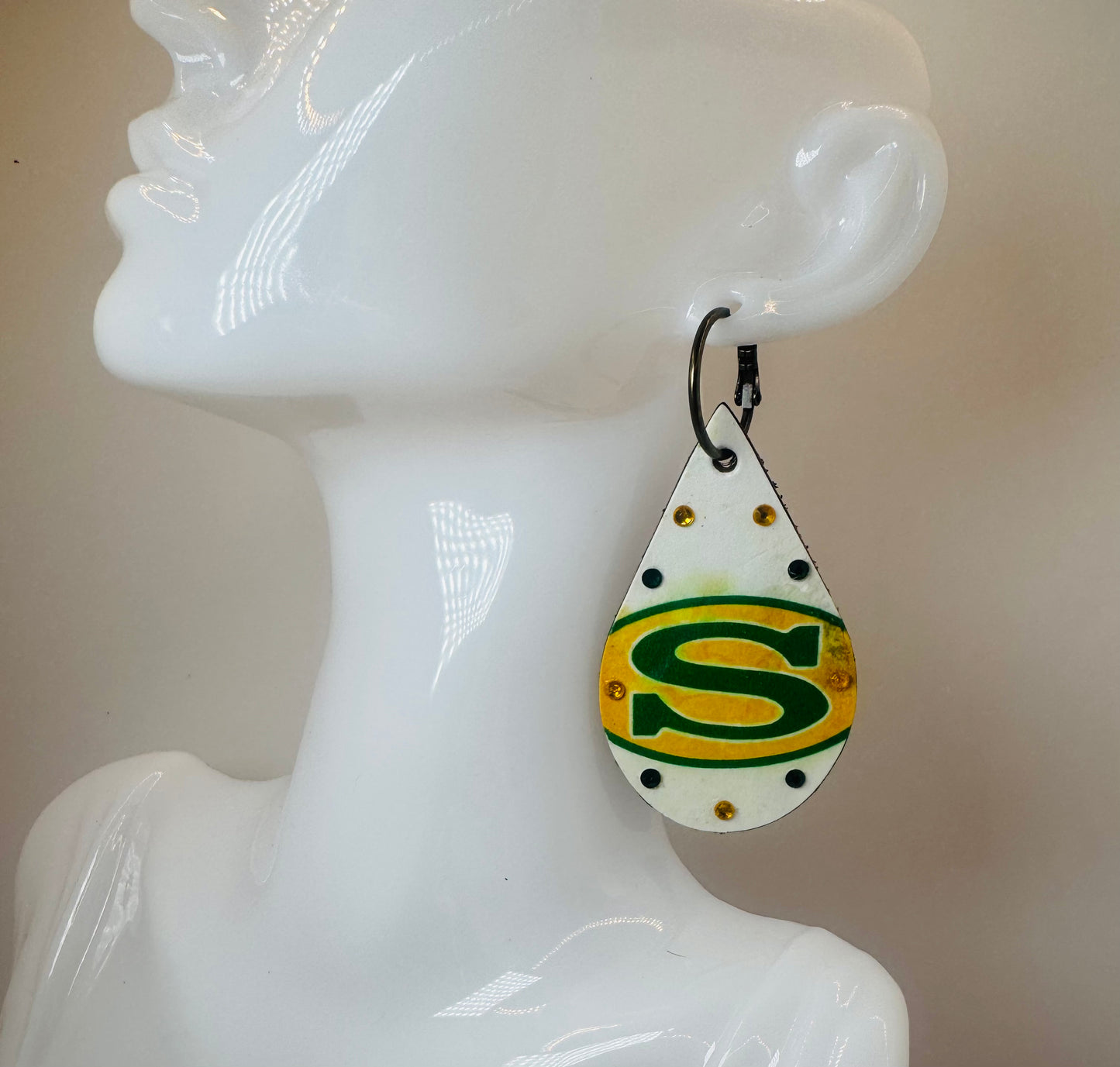 Green Requested H.S Logo with Rhinestone by Jagged Leather - view 2
