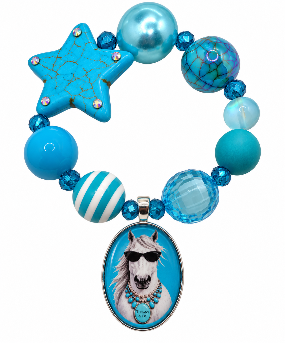 Turquoise Bougie Horse Bracelet