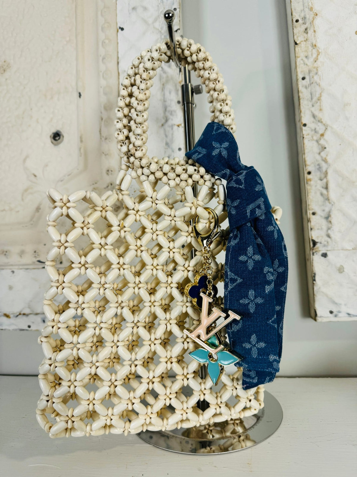 Serenity Beaded Sack Line - Blue Denim - Jagged Leather