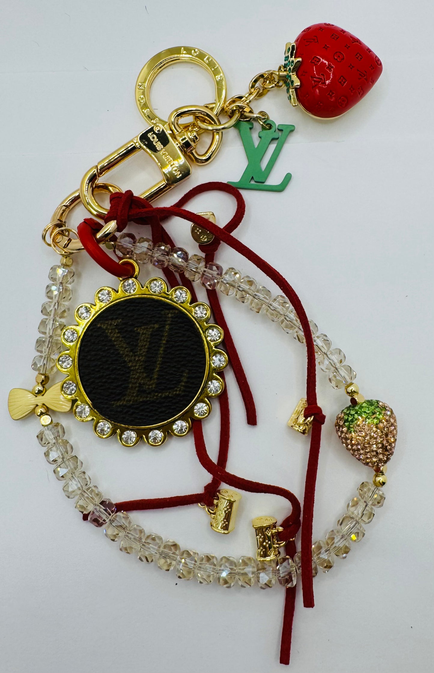 Red Strawberry Designer Key Chain by Jagged Leather - view 2