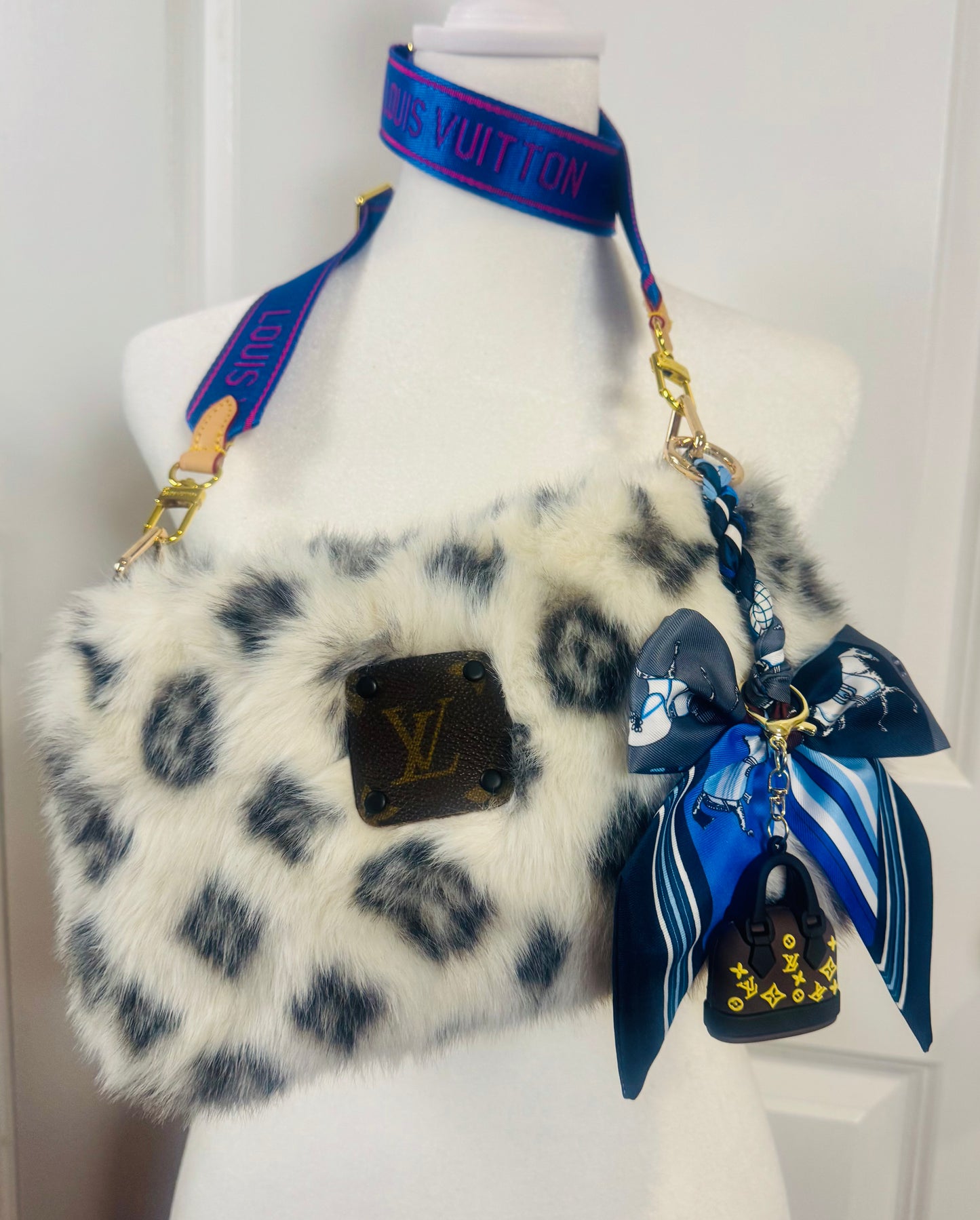 White Fuzz Designer Bag by Jagged Leather