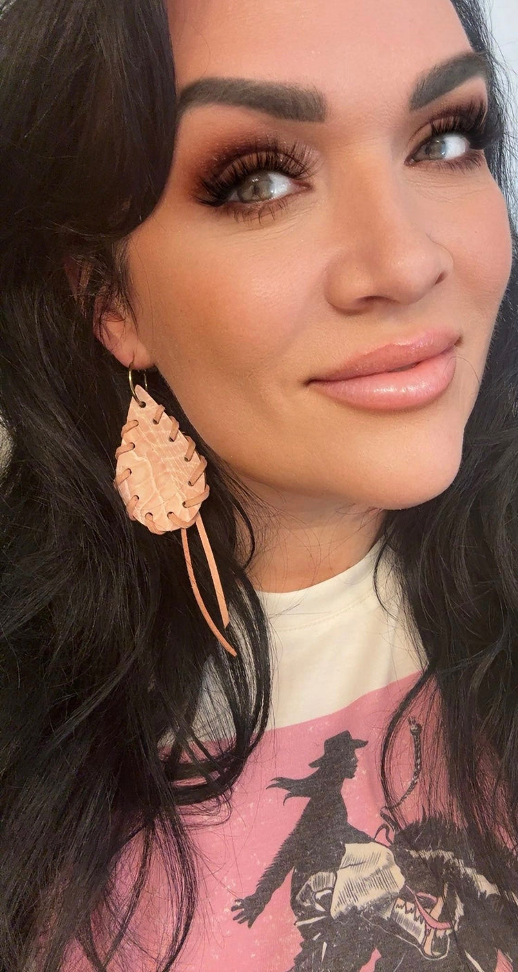 Unique Earrings - Jagged Leather