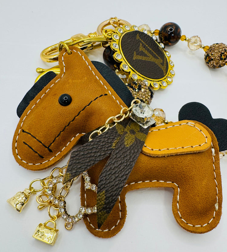 Designer Key Chain - Jagged Leather