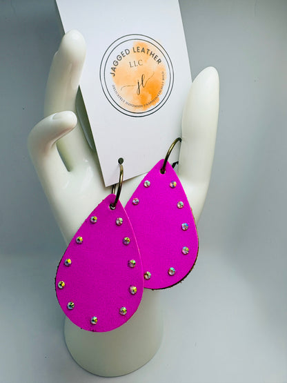 Hot Pink Sparkle Earrings