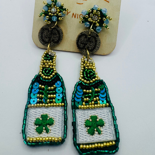 Hoilday Earrings. Bottles up!
