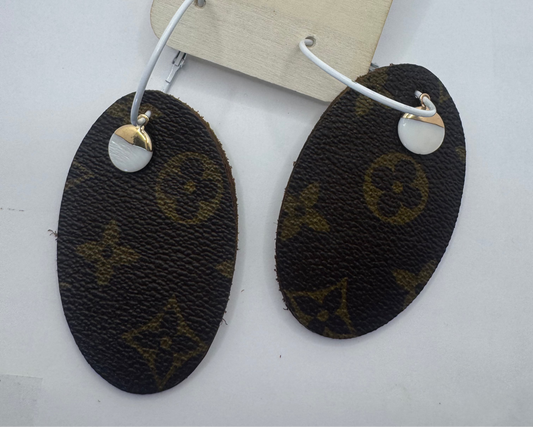 Brown Large Oval Designer Earrings