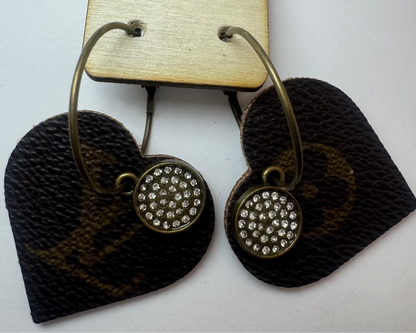 Brown Designer Heart Earrings