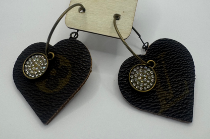 Brown Designer Heart Earrings