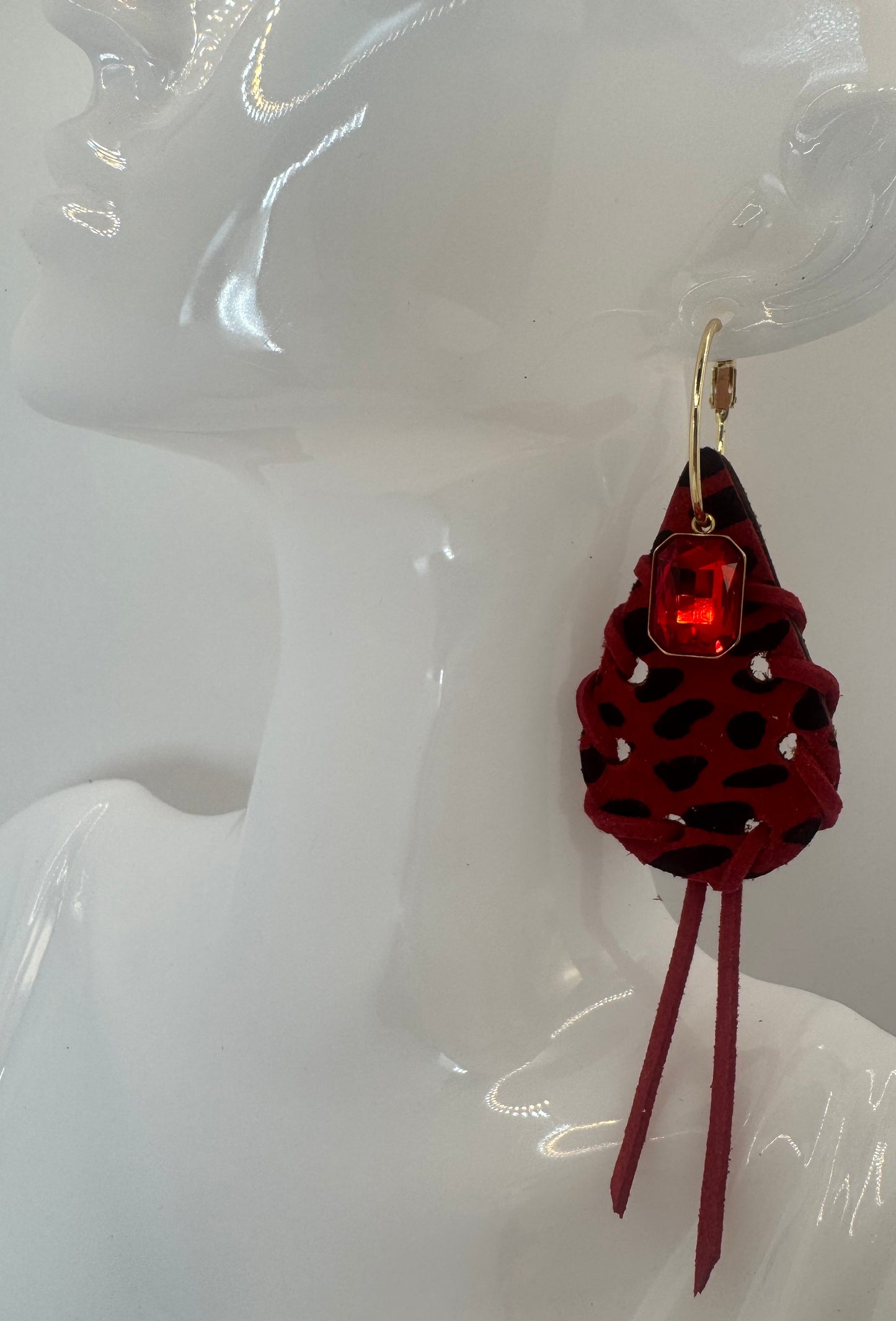 Red Cheetah Earrings
