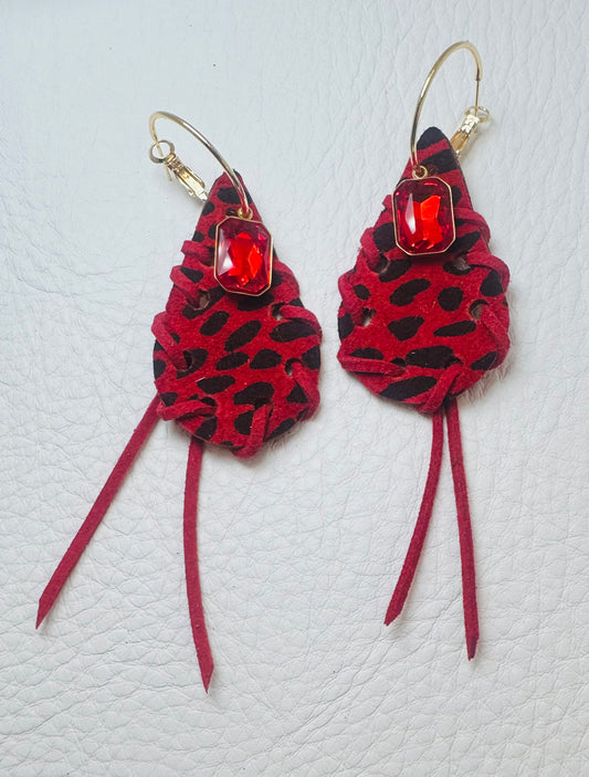 Red Cheetah Earrings