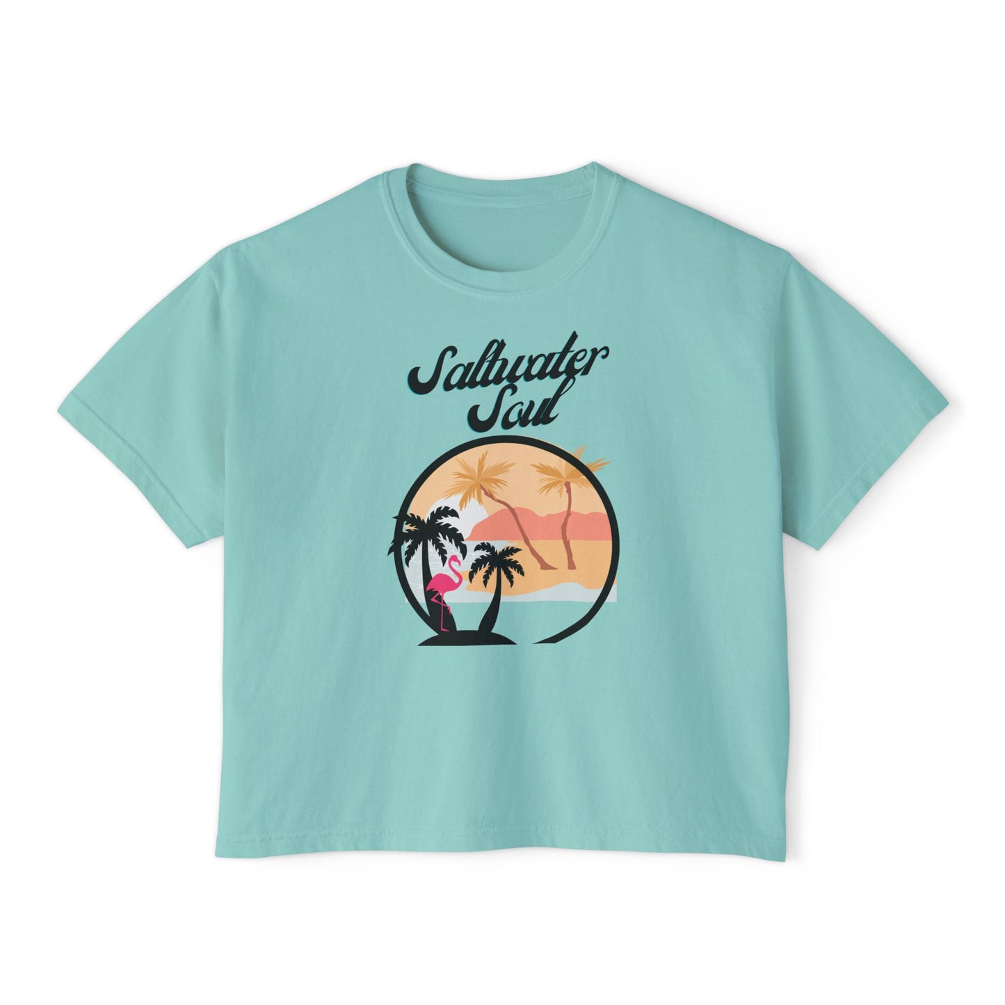 Salt Water Soul Women's Boxy Tee, Beachwear, Summer Tee, Casual Outfit, Vacation Top, Gift for Her, swim wear, costal living, sea life, ocean lover - Jagged Leather