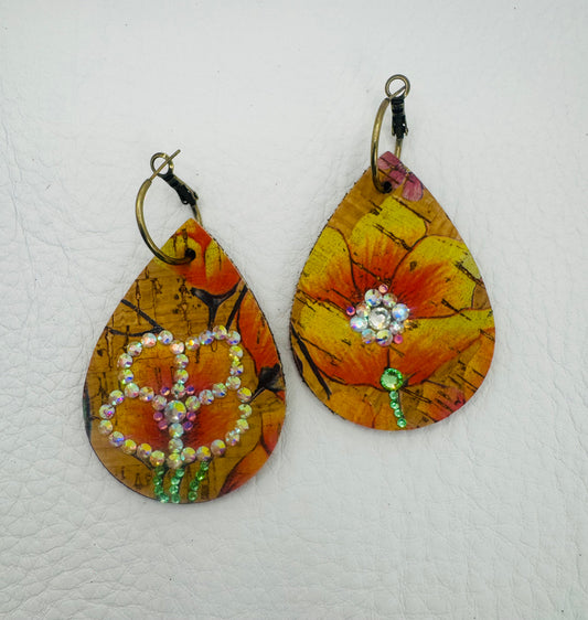 Yellow Rhinestone Bloom Earrings