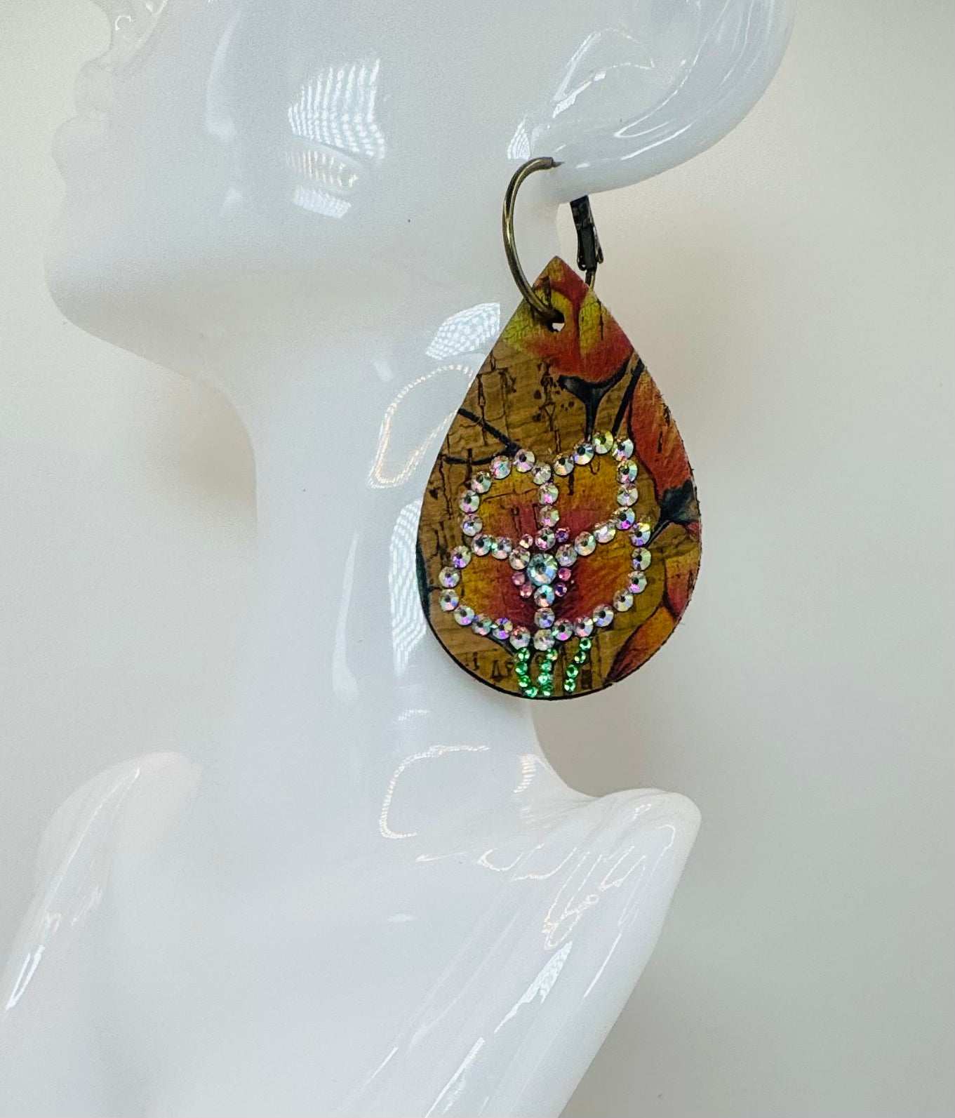 Yellow Rhinestone Bloom Earrings