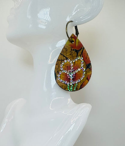 Yellow Rhinestone Bloom Earrings