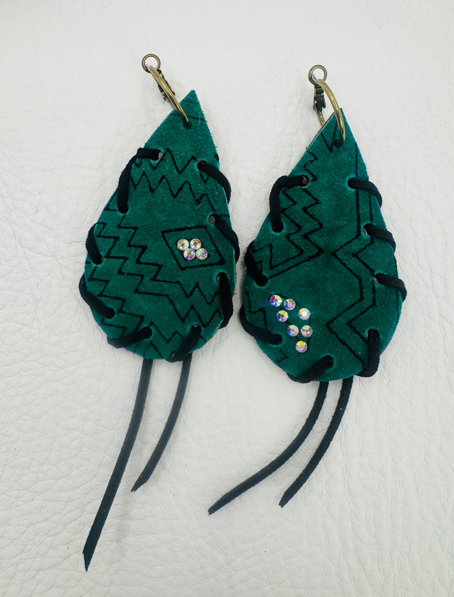 Green Aztec Earrings