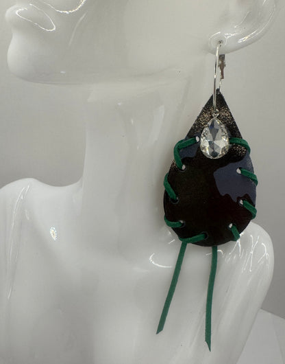 Camo green Sparkle Earrings