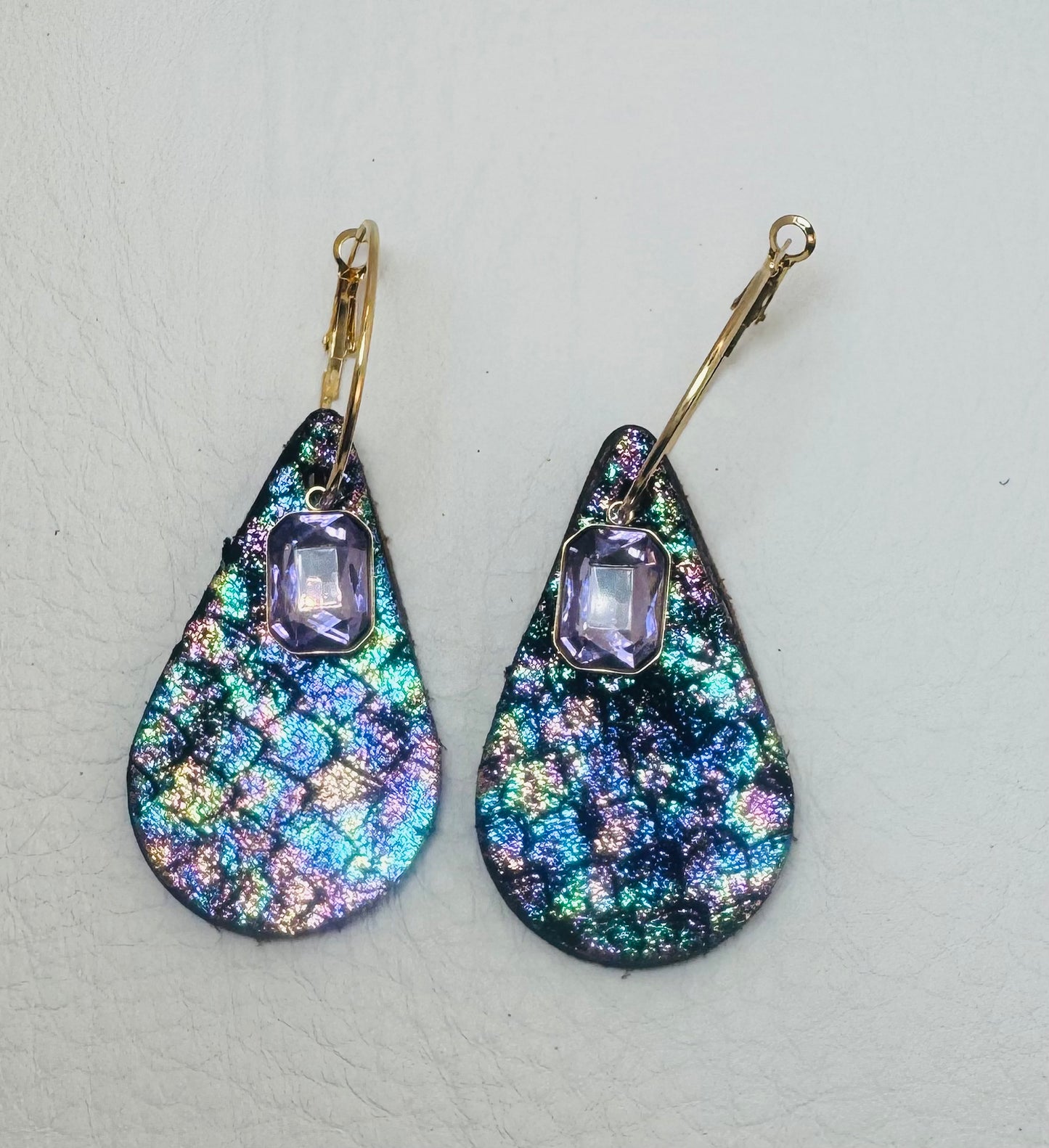 Purple Mystic Scale Earring