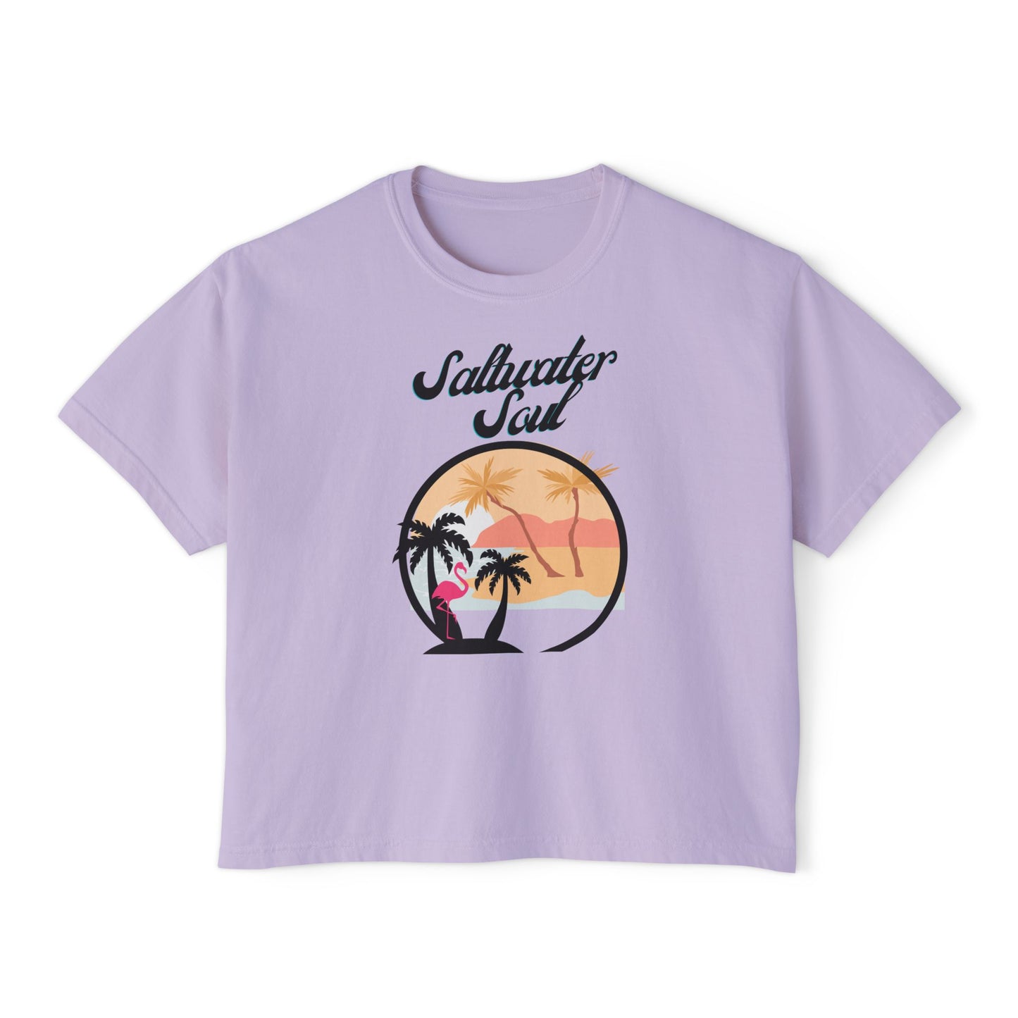 Salt Water Soul Women's Boxy Tee, Beachwear, Summer Tee, Casual Outfit, Vacation Top, Gift for Her, swim wear, costal living, sea life, ocean lover - Jagged Leather