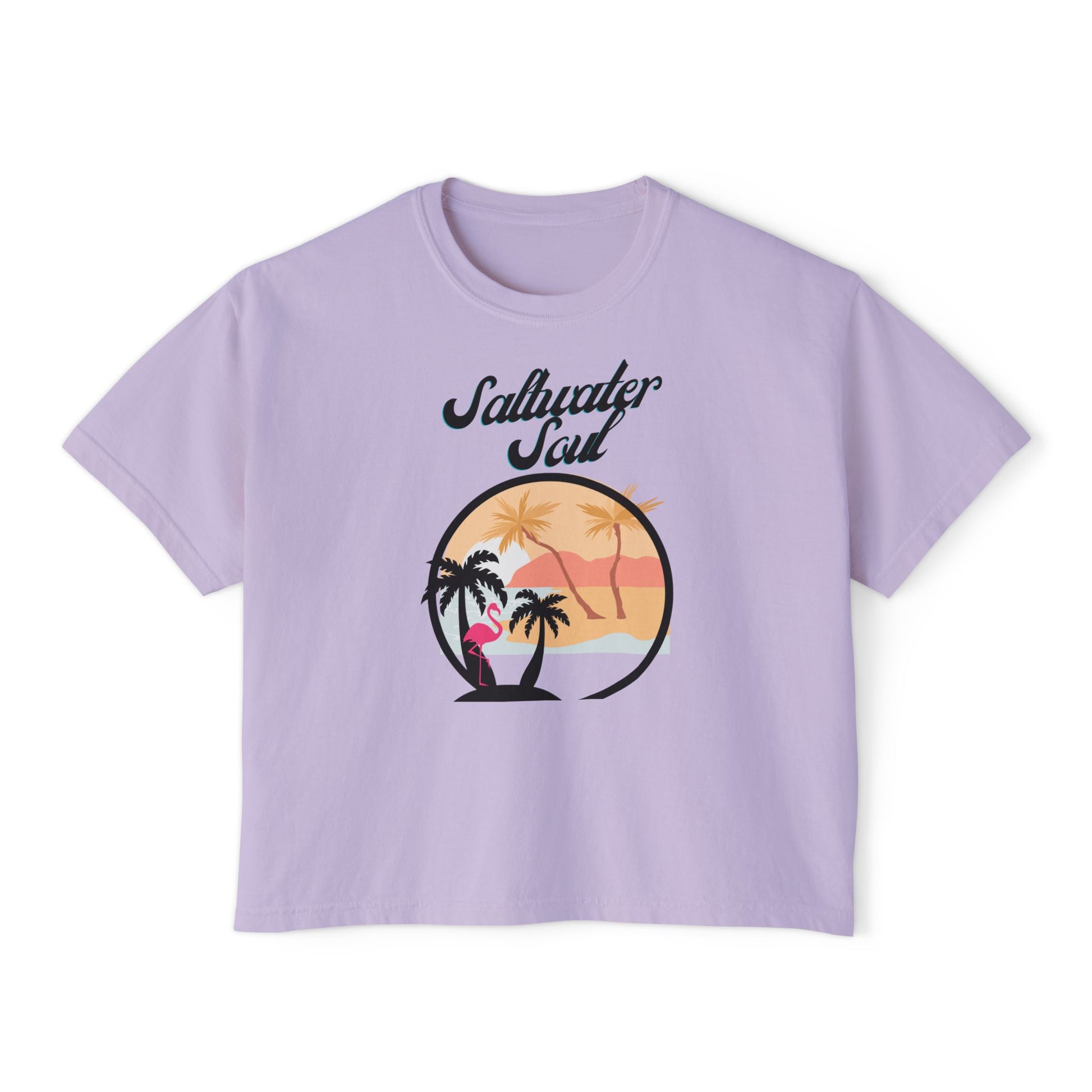 Salt Water Soul Women's Boxy Tee, Beachwear, Summer Tee, Casual Outfit, Vacation Top, Gift for Her, swim wear, costal living, sea life, ocean lover - Jagged Leather