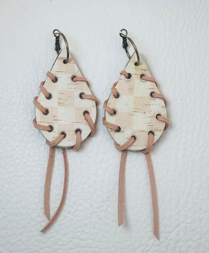 Pink & White Checkered Blush Earrings