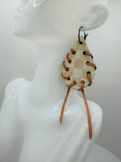 Pink & White Checkered Blush Earrings