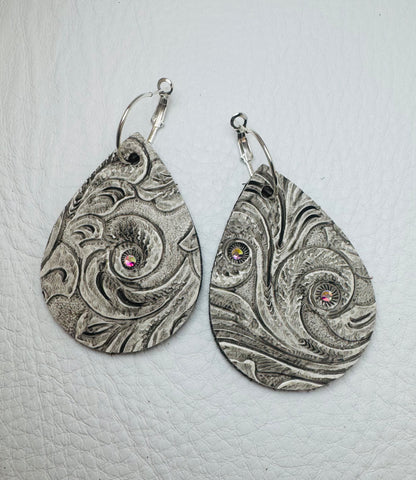 Silver AB Swirls Earrings