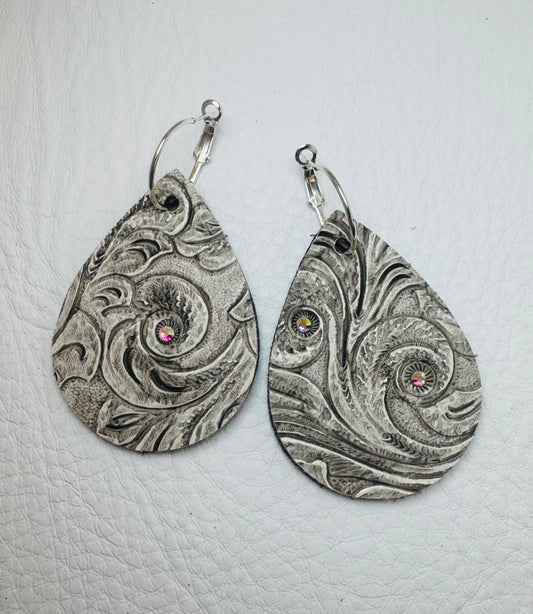 Silver AB Swirls Earrings