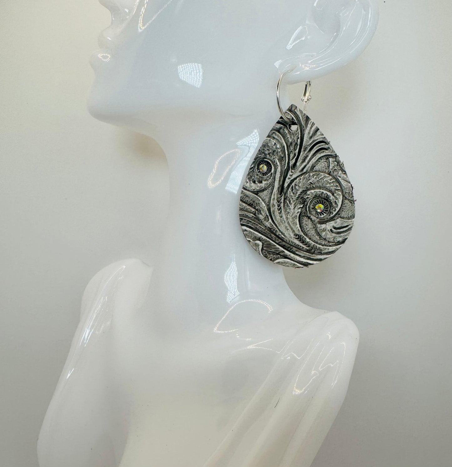 Silver AB Swirls Earrings