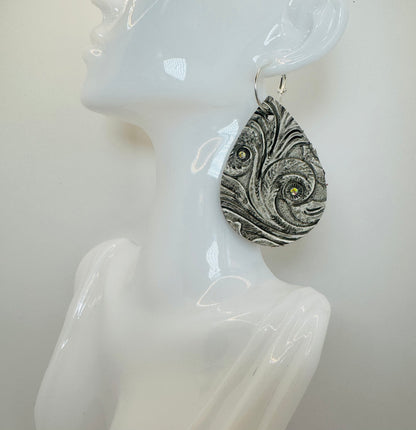 Silver AB Swirls Earrings