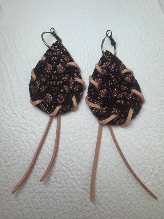 Brown Lace Earrings