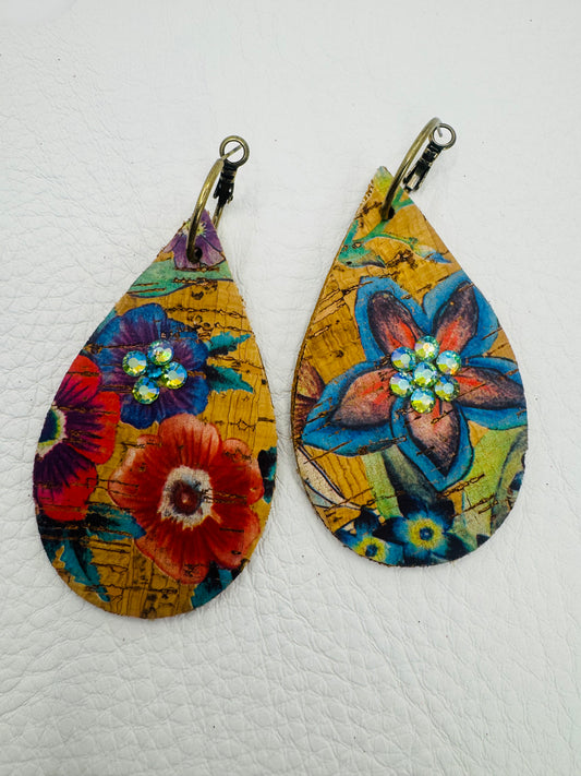 Unique Earrings: Blue Rhinestone