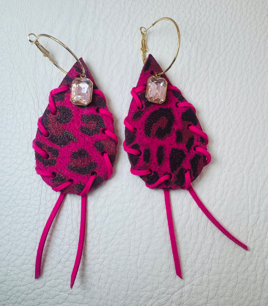 Hot Pink Jungle Queen Earrings