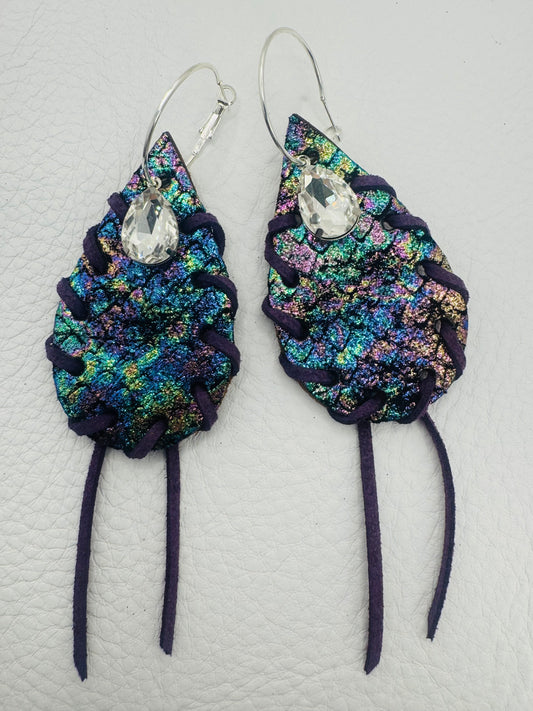 Blue Mermaid Love Earrings