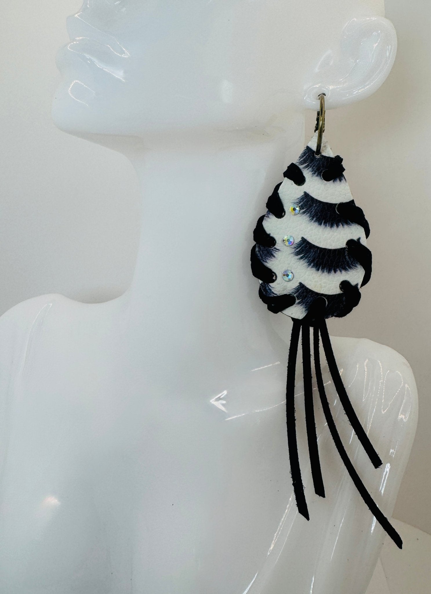 Unique Earrings: Lash with Tassels - Jagged Leather