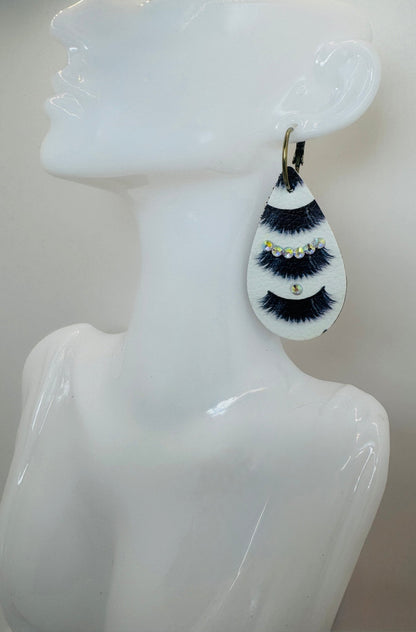 Unique Earrings: Lash Earrings - Jagged Leather