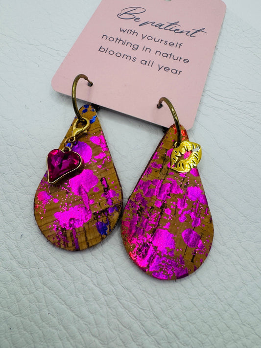 Unique Earrings: Corky Kiss - Jagged Leather
