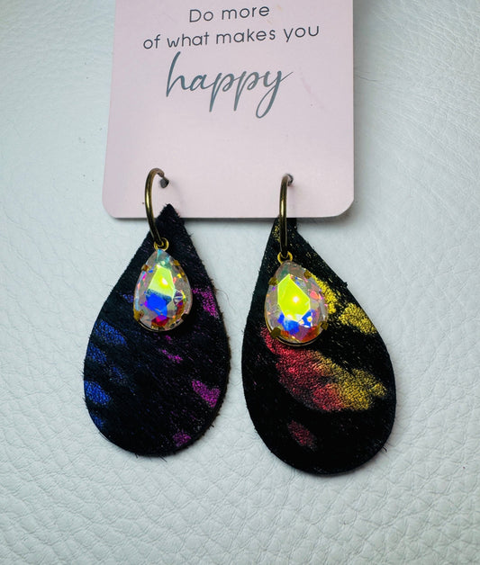Unique Earrings: Moonlight Drip - Jagged Leather