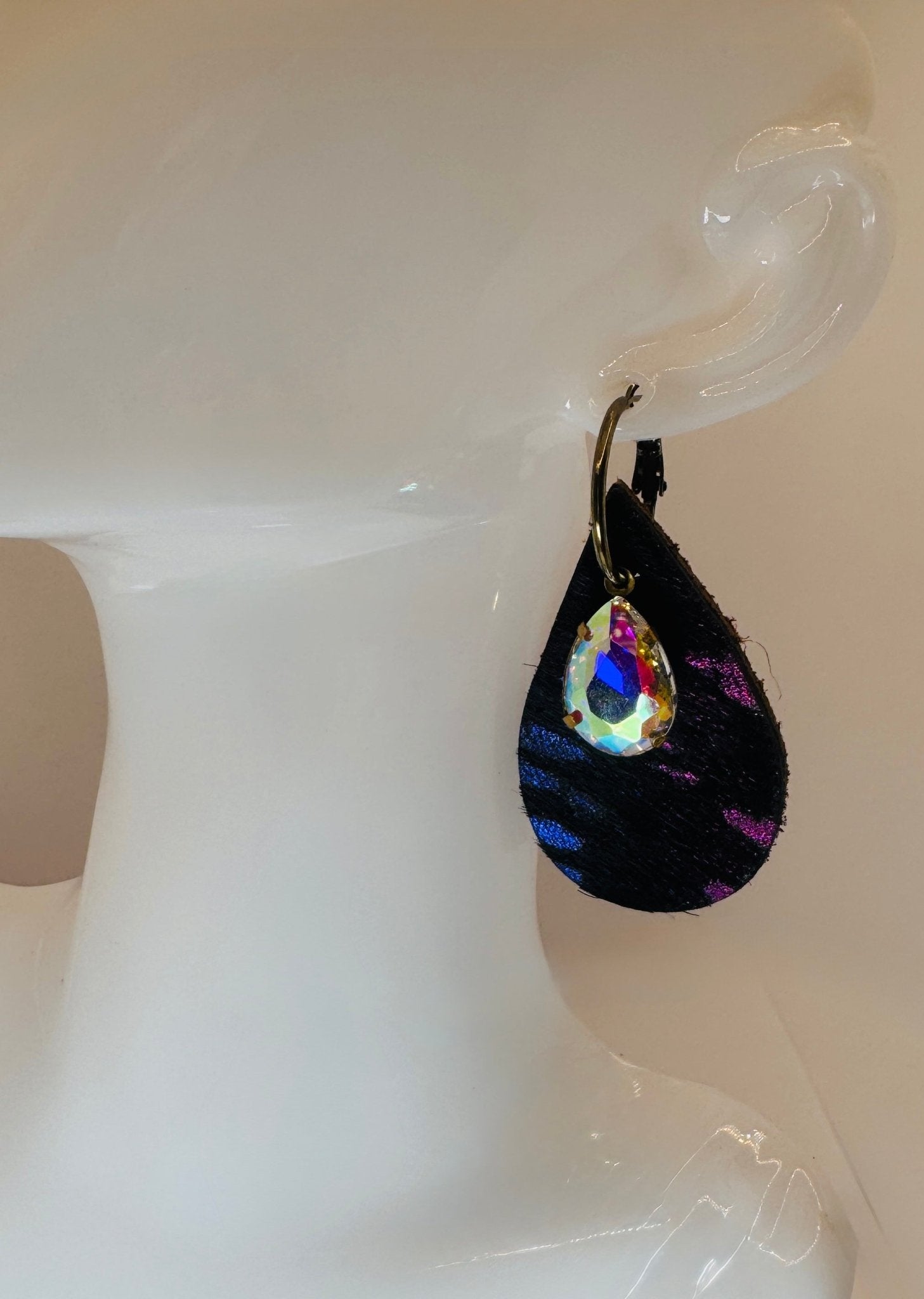Unique Earrings: Moonlight Drip - Jagged Leather