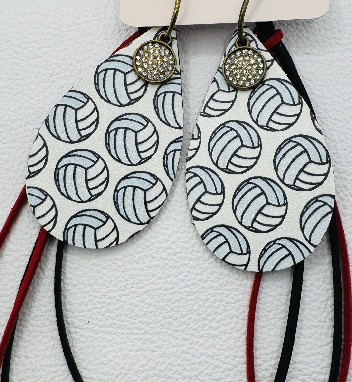 Scarlett & Black Volley Ball Earrings - Jagged Leather Handmade Jewelry