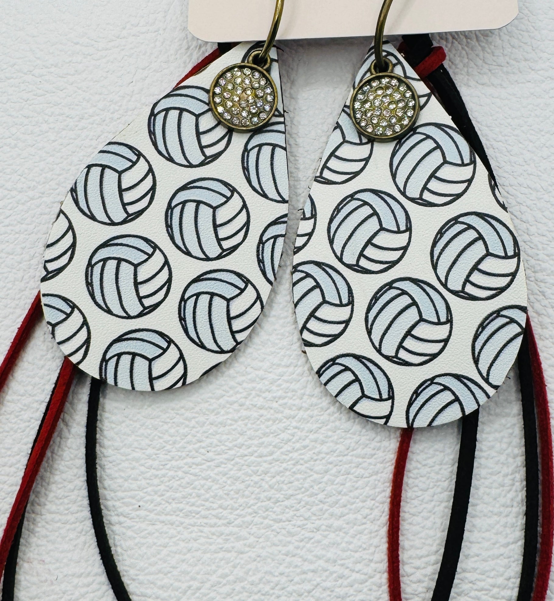 Scarlett & Black Volley Ball Earrings - Jagged Leather Handmade Jewelry