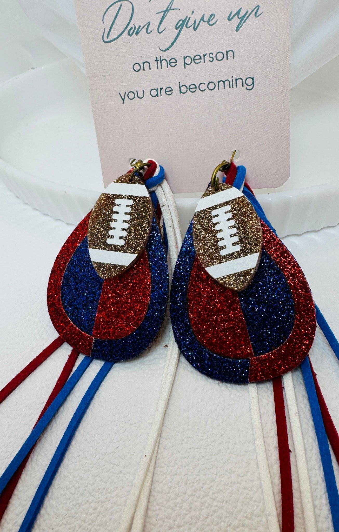 Custom Sports Earrings - Jagged Leather Handmade Jewelry