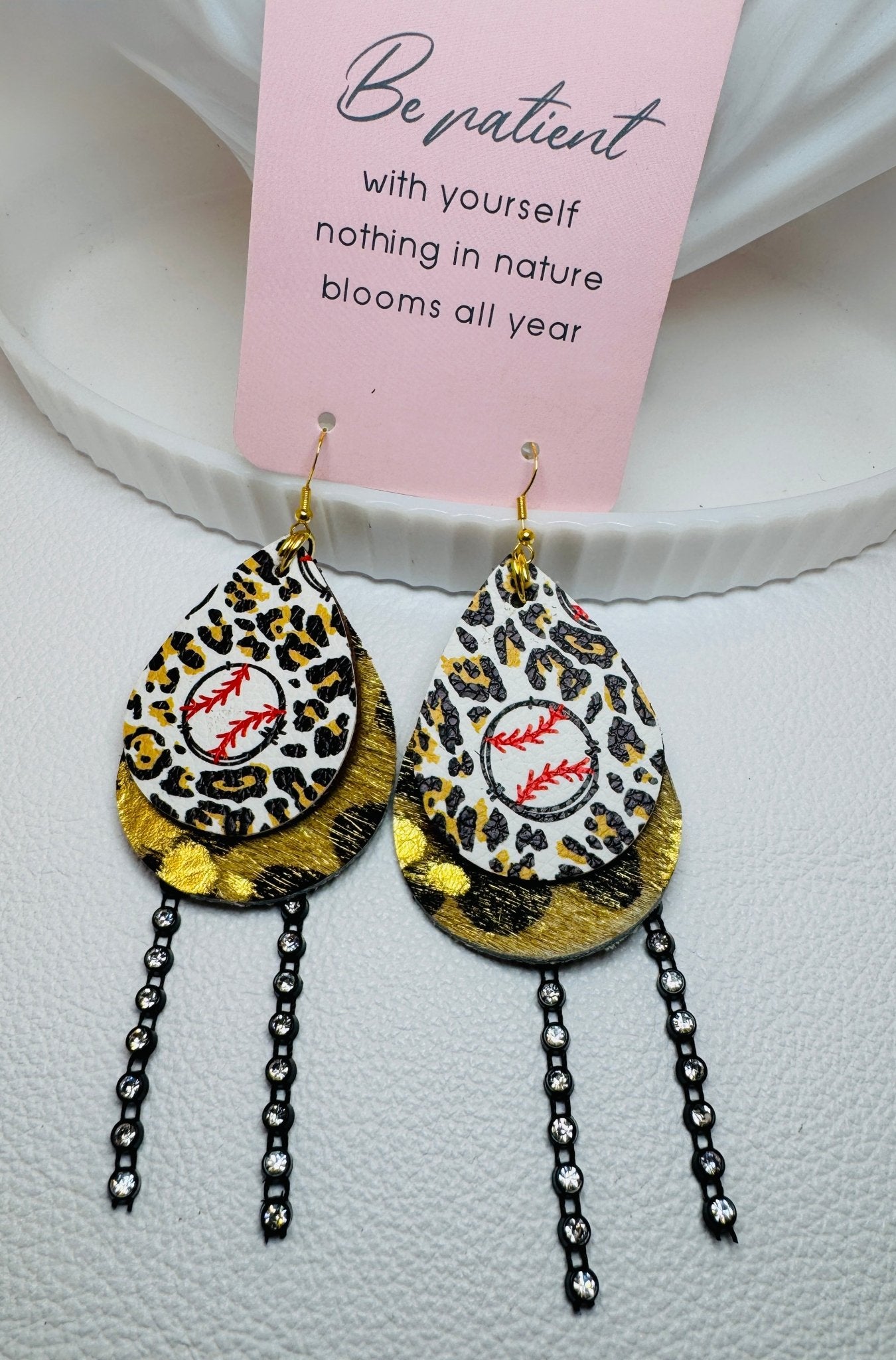 Custom Sports Earrings - Jagged Leather Handmade Jewelry