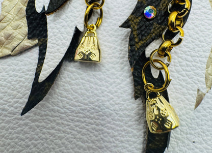 Gold Feather Luxury Drops - Jagged Leather Handmade Jewelry