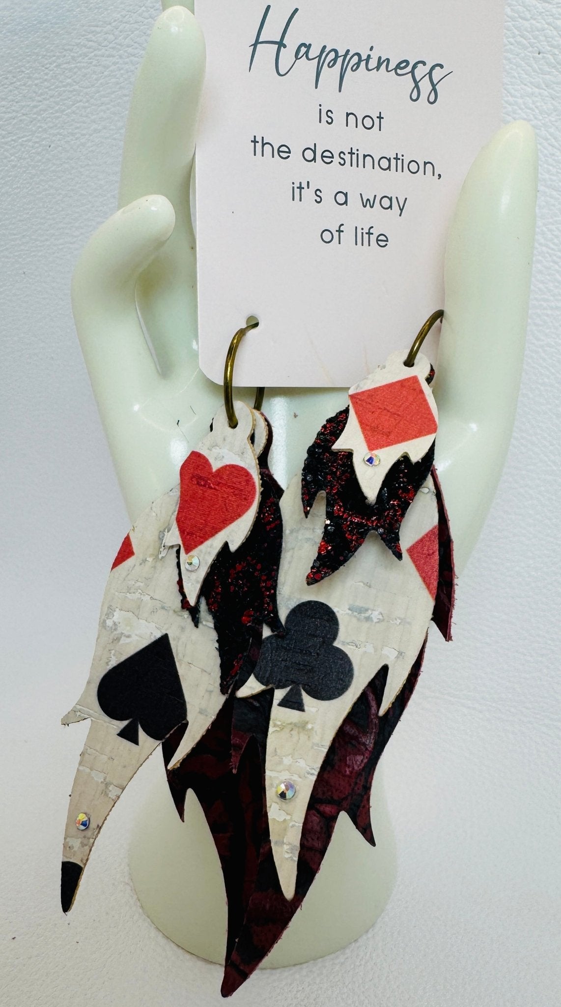 Lucky Draw Feather Earrings - Jagged Leather Handmade Jewelry